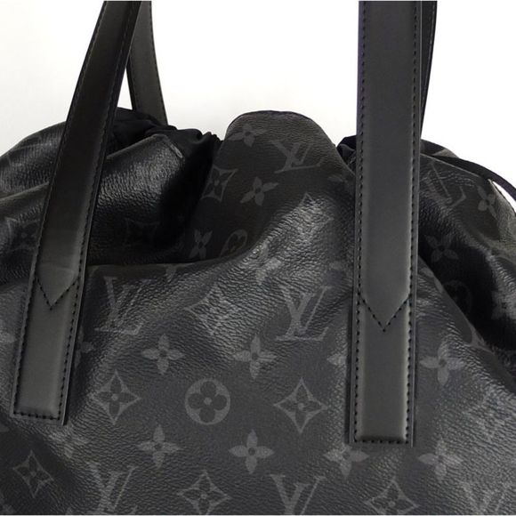 Louis Vuitton Monogram Eclipse Cabas Light Shoulder Bag Black - Picture 3 of 7